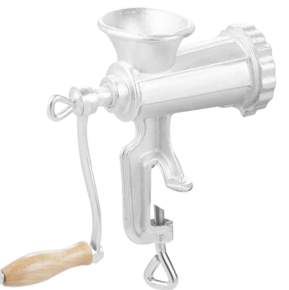 VEVOR Manual Meat Grinder, Heavy Duty Cast Iron Hand Meat Grinder with Steel Table Clamp, Meat Mincer Sausage Maker with 1 Cutting Blade, 2 Cutting Plates, 3 Sausage Tubes for Beef Pepper Mushroom
