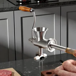 VEVOR Manual Meat Grinder, 304 Stainless Steel Hand Crank Meat Mincer with Steel Table Clamp, Sausage Stuffer with 2 Cutting Plates & 4 Sausage Tubes, Food Grinder for Beef Chili Pork Kitchen Tabletop