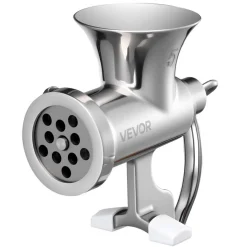 VEVOR Manual Meat Grinder, 304 Stainless Steel Hand Crank Meat Mincer with Steel Table Clamp, Sausage Stuffer with 2 Cutting Plates & 4 Sausage Tubes, Food Grinder for Beef Chili Pork Kitchen Tabletop