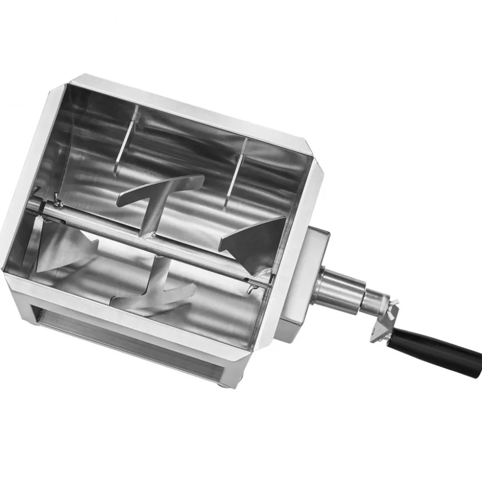 VEVOR Manual Meat Mixer, 10L Fixed Tank Meat Processing Equipment(Mixing Max 15LBS for Meat), Stainless Steel Meat Mixer, Sausage Mixer Machine with Lid Handle Gear Reducer, Ground Beef Hand Mixer