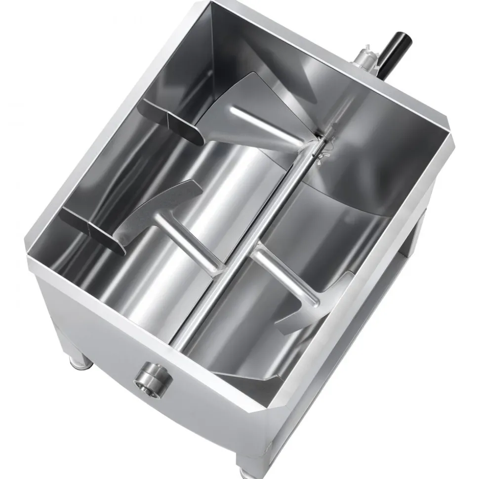 VEVOR Manual Meat Mixer, 40L Fixed Tank Meat Processing Equipment(Mixing Max 80LBS for Meat), Stainless Steel Meat Mixer, Sausage Mixer Machine with Lid Handle Gear Reducer, Ground Beef Hand Mixer