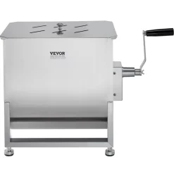 VEVOR Manual Meat Mixer, 40L Fixed Tank Meat Processing Equipment(Mixing Max 80LBS for Meat), Stainless Steel Meat Mixer, Sausage Mixer Machine with Lid Handle Gear Reducer, Ground Beef Hand Mixer