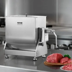 VEVOR Manual Meat Mixer, 40L Tilt Tank Meat Processing Equipment(Mixing Max 40L for Meat), Stainless Steel Meat Mixer, Sausage Mixer Machine with Lid Handle Gear Reducer, Ground Beef Hand Mixer
