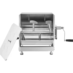 VEVOR Manual Meat Mixer, 60 Pound Max Capacity Tilt Tank Meat Mixer, Stainless Steel Meat Processing Equipment, Sausage Mixer Machine with Lid and Handle, Ground Beef Hand Mixer, Silver