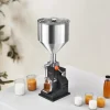 VEVOR Manual Paste Liquid Filling Machine, 5-50ml Bottle Filler, Adjustable Bottle Filling Machine, Stainless Steel Liquid Filler with Hopper for Milk Water Juice Essential Oil Shampoo Cosmetic Honey