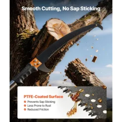 VEVOR Manual Pole Saw, 7.3-27 ft Extendable Tree Pruner, Sharp Steel Blade High Branches Trimming, Manual Branch Trimmer with Lightweight 8 Fiberglass Handles, for Pruning Palms and Shrubs