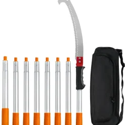 VEVOR Manual Pole Saw,4.6-9.8 ft Extendable Tree Pruner, Sharp Steel Blade for High Branches Trimming, Manual Branch Trimmer with Lightweight Aluminum Alloy Handle, for Pruning Palms and Shrubs