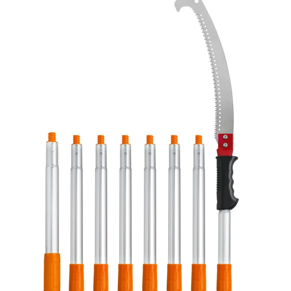 VEVOR Manual Pole Saw,4.6-9.8 ft Extendable Tree Pruner, Sharp Steel Blade for High Branches Trimming, Manual Branch Trimmer with Lightweight Aluminum Alloy Handle, for Pruning Palms and Shrubs