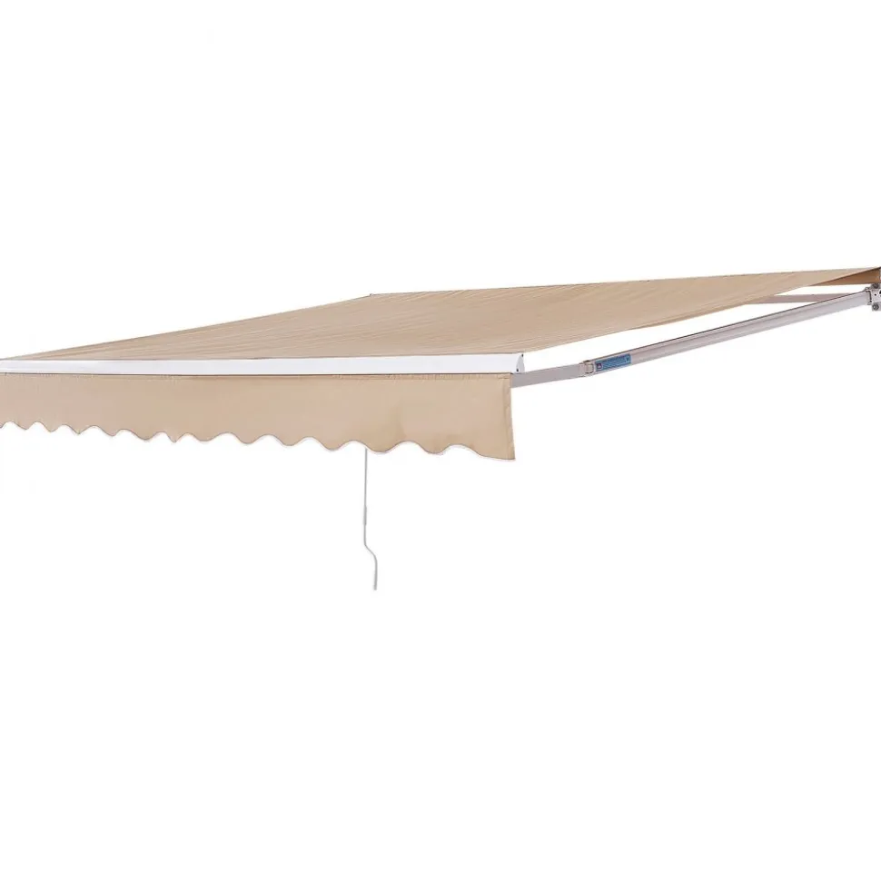 VEVOR Manual Retractable Awning, 13 x 8 ft Outdoor Patio Awning Retractable Sun Shade, Water-Resistant Polyester Patio Door Window Awning Sunshade Shelter with Crank Handle for Backyard, Balcony