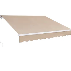 VEVOR Manual Retractable Awning, 13 x 8 ft Outdoor Patio Awning Retractable Sun Shade, Water-Resistant Polyester Patio Door Window Awning Sunshade Shelter with Crank Handle for Backyard, Balcony