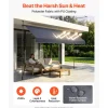 VEVOR Manual Retractable Awning, 138" Outdoor Retractable Patio Awning Sunshade Shelter, Height Adjustable Patio Door Window Canopy with Manual Crank Handle for Backyard, Garden, Balcony, Dark Gray