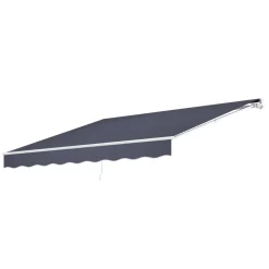 VEVOR Manual Retractable Awning, 13.1' x 9.8' Outdoor Patio Awning Retractable Sun Shade, Patio Door Window Water-Resistant Polyester Sunshade Shelter with Crank Handle for Deck, Balcony, Yard, Gray