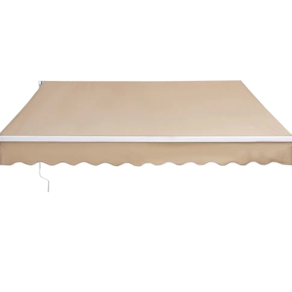VEVOR Manual Retractable Awning, 12 x 10 ft Outdoor Patio Awning Retractable Sun Shade, Water-Resistant Polyester Patio Door Window Awning Sunshade Shelter with Crank Handle for Backyard, Balcony