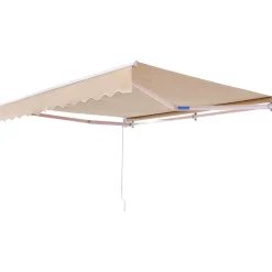 VEVOR Manual Retractable Awning, 12 x 10 ft Outdoor Patio Awning Retractable Sun Shade, Water-Resistant Polyester Patio Door Window Awning Sunshade Shelter with Crank Handle for Backyard, Balcony