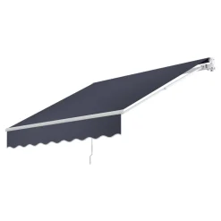 VEVOR Manual Retractable Awning, 8 x 7 ft Outdoor Patio Awning Retractable Sun Shade, Water-Resistant Polyester Patio Door Window Awning Sunshade Shelter with Crank Handle for Backyard, Balcony