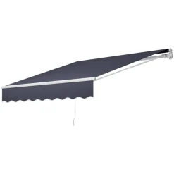 VEVOR Manual Retractable Awning, 8 x 7 ft Outdoor Patio Awning Retractable Sun Shade, Water-Resistant Polyester Patio Door Window Awning Sunshade Shelter with Crank Handle for Backyard, Balcony