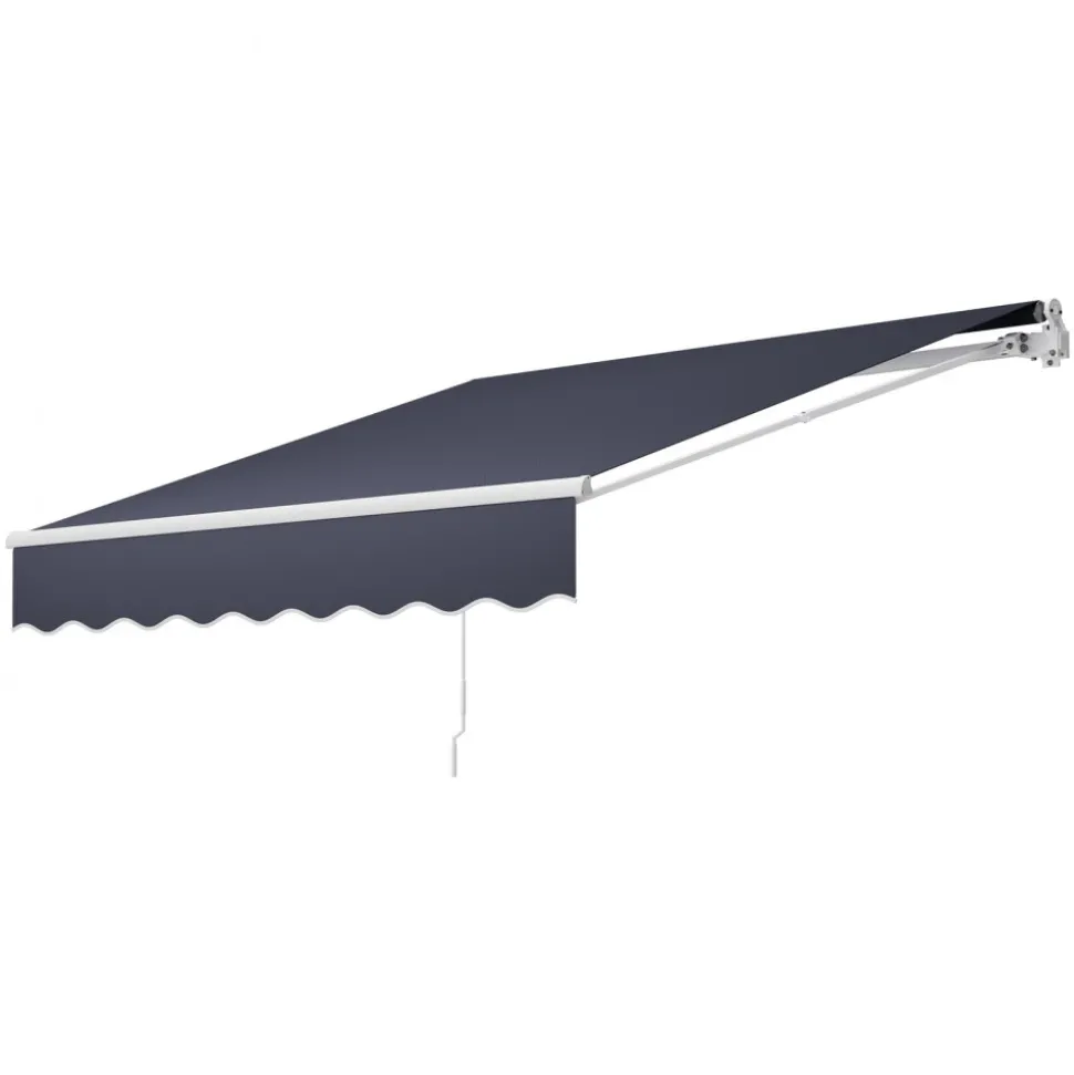 VEVOR Manual Retractable Awning, 8 x 7 ft Outdoor Patio Awning Retractable Sun Shade, Water-Resistant Polyester Patio Door Window Awning Sunshade Shelter with Crank Handle for Backyard, Balcony