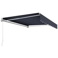 VEVOR Manual Retractable Awning, 8 x 7 ft Outdoor Patio Awning Retractable Sun Shade, Water-Resistant Polyester Patio Door Window Awning Sunshade Shelter with Crank Handle for Backyard, Balcony