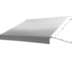 VEVOR Manual RV Awning Complete Kit, 10.12FT Retractable RV Awning with Aluminum Alloy Frame & Waterproof PVC Fabric, Outdoor Camping Trailer Awnings Fit Most RVs (10FT Type, Gradient Gray)