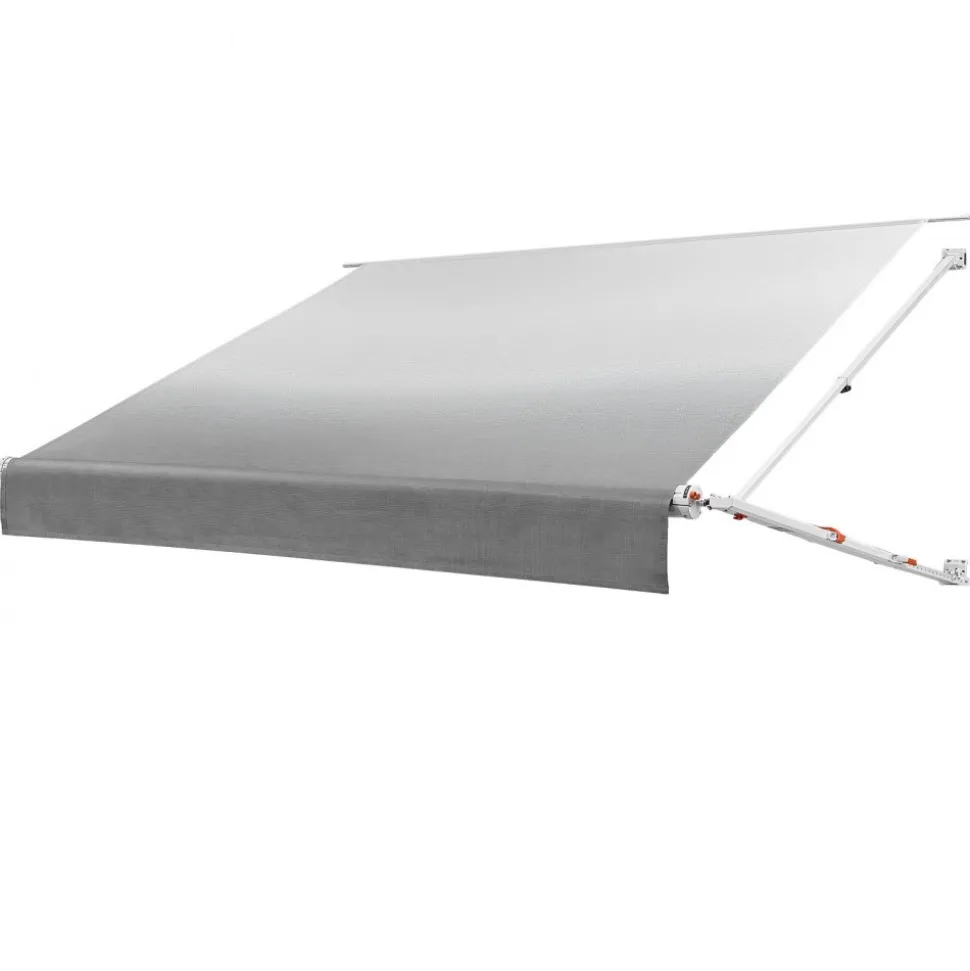 VEVOR Manual RV Awning Complete Kit, 10.12FT Retractable RV Awning with Aluminum Alloy Frame & Waterproof PVC Fabric, Outdoor Camping Trailer Awnings Fit Most RVs (10FT Type, Gradient Gray)