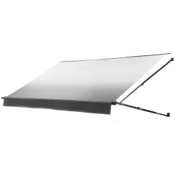 VEVOR Manual RV Awning Complete Kit, 18.12FT Retractable RV Awning with Aluminum Alloy Frame & Waterproof PVC Fabric, Outdoor Camping Trailer Awnings Fit Most RVs (18FT Type, Gradient Black)