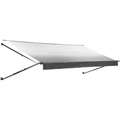 VEVOR Manual RV Awning Complete Kit, 18.12FT Retractable RV Awning with Aluminum Alloy Frame & Waterproof PVC Fabric, Outdoor Camping Trailer Awnings Fit Most RVs (18FT Type, Gradient Black)