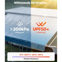 VEVOR Manual RV Awning Complete Kit, 20.12FT Retractable RV Awning with Aluminum Alloy Frame & Waterproof PVC Fabric, Outdoor Camping Trailer Awnings Fit Most RVs (20FT Type, Gradient Blue)