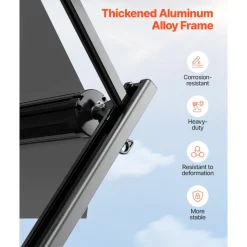 VEVOR Manual RV Awning Complete Kit, 16' Retractable Awning with Aluminum Alloy Frame, Outdoor Trailer Awning, Fit for Most RVs(Black Fade)