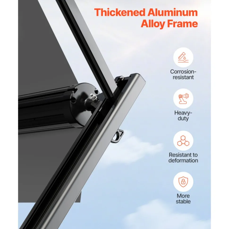VEVOR Manual RV Awning Complete Kit, 16' Retractable Awning with Aluminum Alloy Frame, Outdoor Trailer Awning, Fit for Most RVs(Black Fade)