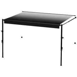 VEVOR Manual RV Awning Complete Kit, 16' Retractable Awning with Aluminum Alloy Frame, Outdoor Trailer Awning, Fit for Most RVs(Black Fade)