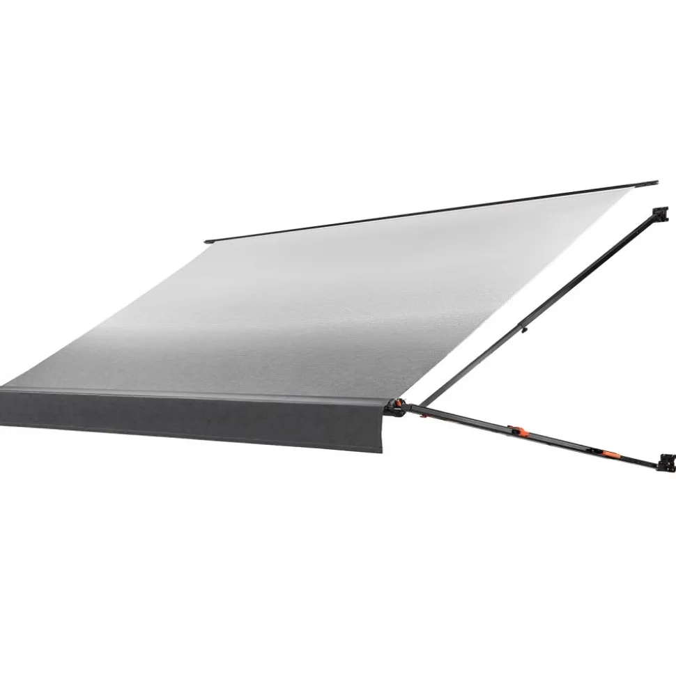 VEVOR Manual RV Awning Complete Kit, 14.12FT Retractable RV Awning with Aluminum Alloy Frame & Waterproof PVC Fabric, Outdoor Camping Trailer Awnings Fit Most RVs (14FT Type, Gradient Black)