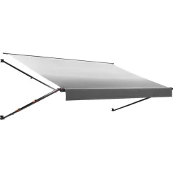 VEVOR Manual RV Awning Complete Kit, 14.12FT Retractable RV Awning with Aluminum Alloy Frame & Waterproof PVC Fabric, Outdoor Camping Trailer Awnings Fit Most RVs (14FT Type, Gradient Black)
