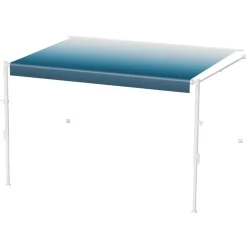 VEVOR Manual RV Awning Complete Kit, 18.12FT Retractable RV Awning with Aluminum Alloy Frame & Waterproof PVC Fabric, Outdoor Camping Trailer Awnings Fit Most RVs (18FT Type, Gradient Blue)