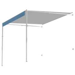 VEVOR Manual RV Awning Complete Kit, 18.12FT Retractable RV Awning with Aluminum Alloy Frame & Waterproof PVC Fabric, Outdoor Camping Trailer Awnings Fit Most RVs (18FT Type, Gradient Blue)