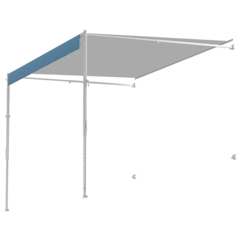 VEVOR Manual RV Awning Complete Kit, 18.12FT Retractable RV Awning with Aluminum Alloy Frame & Waterproof PVC Fabric, Outdoor Camping Trailer Awnings Fit Most RVs (18FT Type, Gradient Blue)