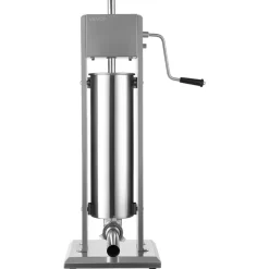 VEVOR Manual Sausage Stuffer 7L/15LBS Vertical Sausage Machine Dual-Speed, Food-Grade 304 Stainless Steel Meat Stuffer, Includes 5 Stuffing Tubes, for Home Kitchen Restaurant Commercial