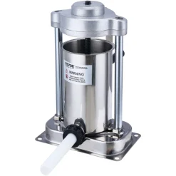 VEVOR Manual Sausage Stuffer, 3 L / 7 LBS Horizontal Sausage Machine, Dual-Speed Meat Stuffer, Made of Food-Grade 304 Stainless Steel, Includes 5 Stuffing Tubes, for Home Kitchen Restaurant Commercial