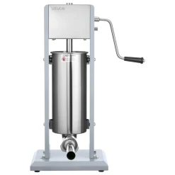 VEVOR Manual Sausage Stuffer, 11 LBS / 5 L Vertical Meat Stuffer, Heavy Duty Sausage Casing Meat Stuffing Machine, Dual-Speed Stainless Steel Filler with 5 Filling Tubes, for Commercial and Home Use