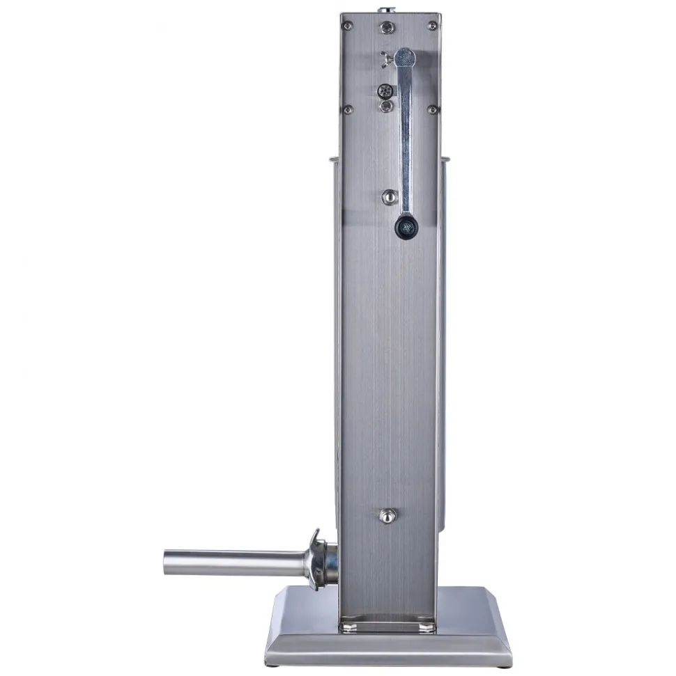 VEVOR Manual Sausage Stuffer, 7 L / 15 LBS Vertical Sausage Machine, Dual-Speed Meat Stuffer, Made of Food-Grade 304 Stainless Steel, Includes 5 Stuffing Tubes, for Home Kitchen Restaurant Commercial