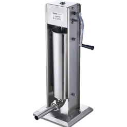VEVOR Manual Sausage Stuffer, 7 L / 15 LBS Vertical Sausage Machine, Dual-Speed Meat Stuffer, Made of Food-Grade 304 Stainless Steel, Includes 5 Stuffing Tubes, for Home Kitchen Restaurant Commercial