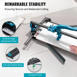VEVOR Manual Tile Cutter, 40 inch, Porcelain Ceramic Tile Cutter with Tungsten Carbide Cutting Wheel, Infrared Positioning, Anti-Skid Feet, Durable Rails for professional installers or beginners