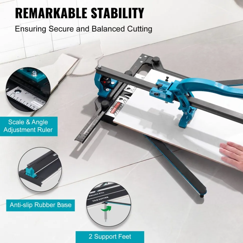 VEVOR Manual Tile Cutter, 40 inch, Porcelain Ceramic Tile Cutter with Tungsten Carbide Cutting Wheel, Infrared Positioning, Anti-Skid Feet, Durable Rails for professional installers or beginners