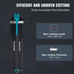 VEVOR Manual Tile Cutter, 32 inch, Porcelain Ceramic Tile Cutter with Tungsten Carbide Cutting Wheel, Infrared Positioning, Anti-Skid Feet, Durable Rails for professional installers or beginners