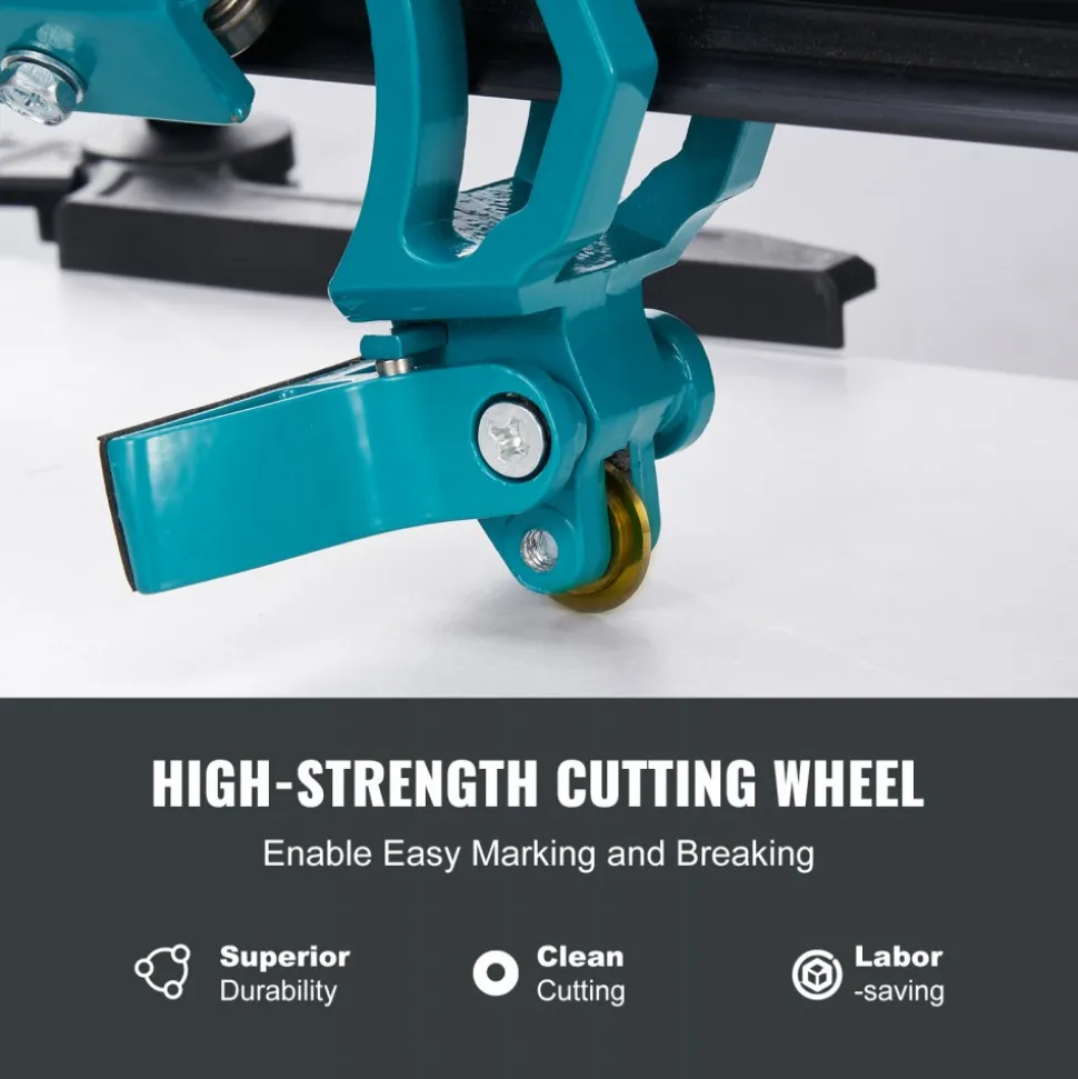 VEVOR Manual Tile Cutter, 32 inch, Porcelain Ceramic Tile Cutter with Tungsten Carbide Cutting Wheel, Infrared Positioning, Anti-Skid Feet, Durable Rails for professional installers or beginners