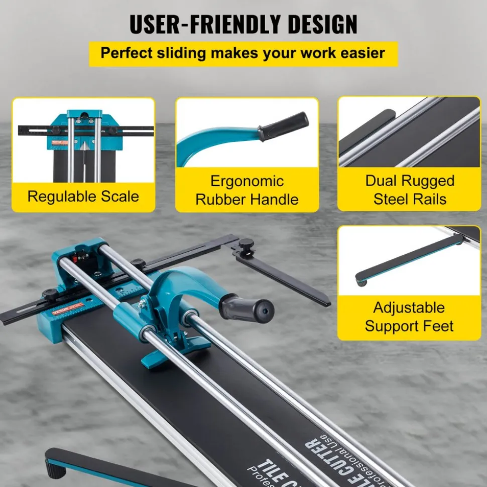 VEVOR Manual Tile Cutter 48"/1200mm Cutting Machine w/ Laser Guide for Ceramic