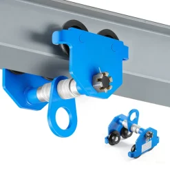 VEVOR Manual Trolley, 4400 lbs/2 Ton Load Capacity, Push Beam Trolley with Dual Wheels, Adjustable for I-Beam Flange Width 2.4