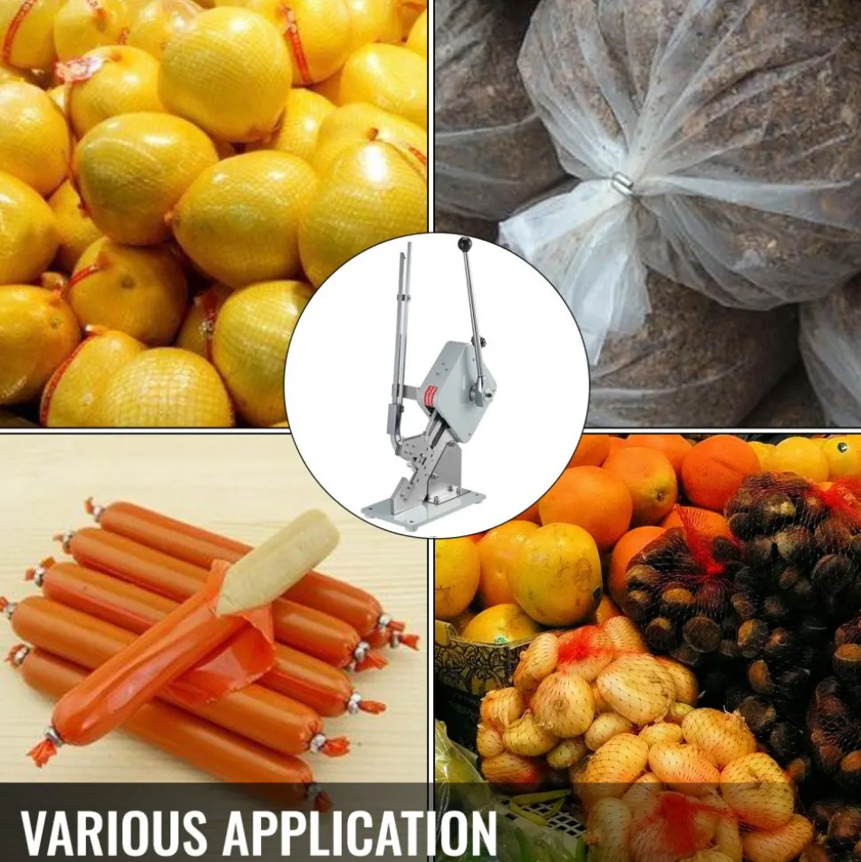 VEVOR Manual U-shape Sausage Clipper Clipping Machine Food Clipping Maker for Sausage Packing Sealing with 1 Box of Buckles 5000pcs