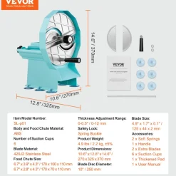 VEVOR Manual Vegetable Fruit Slicer, 0-0.5