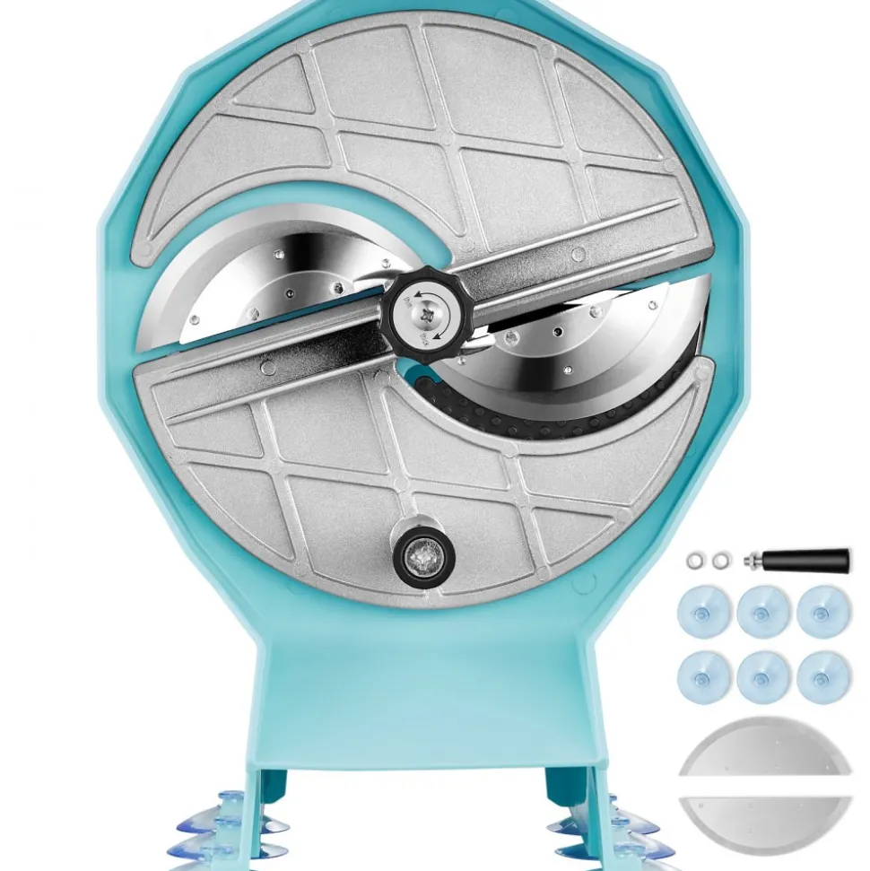 VEVOR Manual Vegetable Fruit Slicer, 0-0.5"/0-12mm Thickness Adjustable Commercial Slicer Machine, Double Feed Ports, Stainless Steel Blade Food Cutter Slicing Machine for Cucumber, Lemon, Tomato
