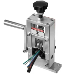 VEVOR Manual Wire Stripping Machine, 0.06-1 in, Copper Stripper with Hand Crank or Drill Powered, 64Mn Quenched Blades, 45# Steel Rollers, Aluminum Alloy Frame Wire Peeler, for Scrap Copper Recycling